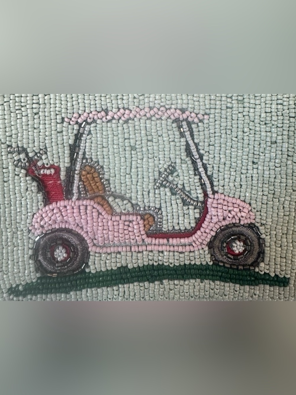Handcrafted In India Golf Cart with Golf Clubs Charm Purse NWT - Picture 3 of 8